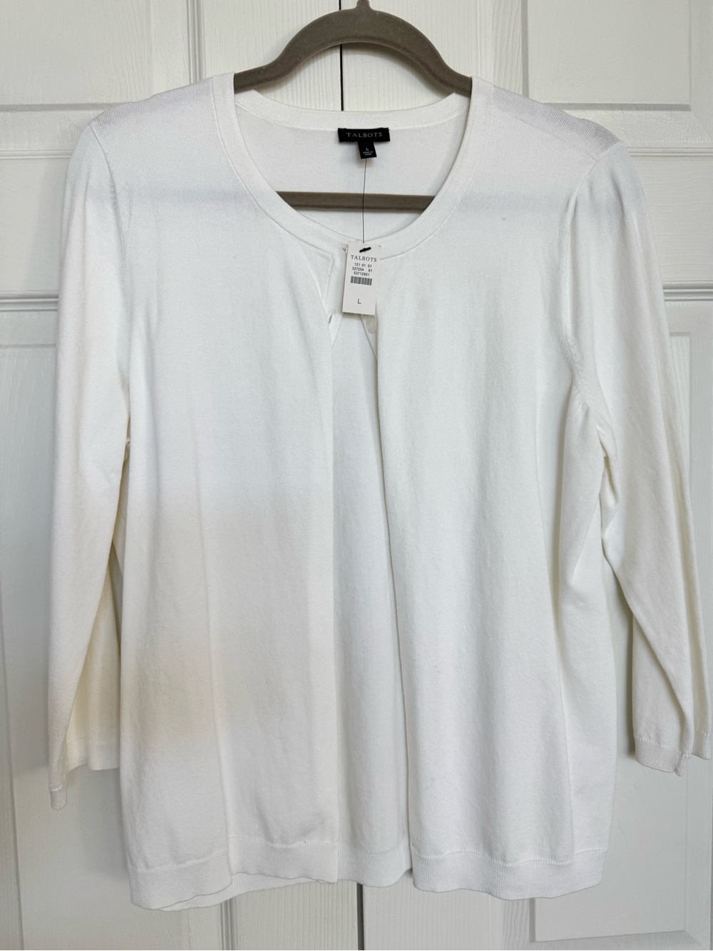 Talbots White Scoop Neck Knit Top